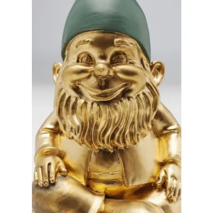 KARE Design Peça Decorativa Zwerg Sitting Gold Verde 19cm Clearance