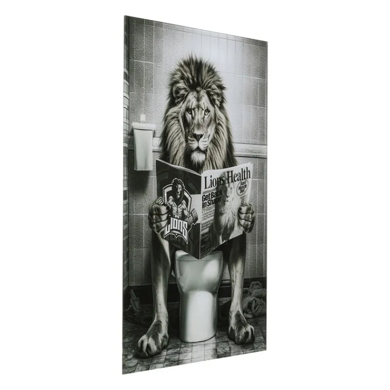 pintura_em_vidro_leo_a_le_1.webp KARE Design Pintura em vidro Leão a ler a revista Lions Health 60x80cm New