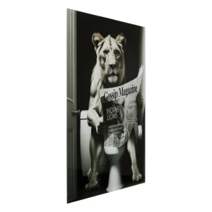 KARE Design Pintura em vidro Leoa a ler o Jornal 60x80cm New