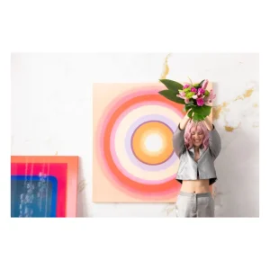 KARE Design Pintura Tendency círculos cor-de-rosa 120x120cm Outlet