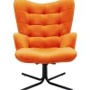 KARE Design Poltrona giratória Oscar Velvet Orange Hot