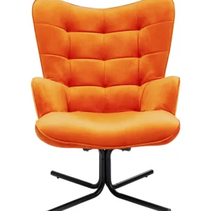 KARE Design Poltrona giratória Oscar Velvet Orange Hot