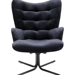 KARE Design Poltrona giratória Oscar Velvet Black Discount