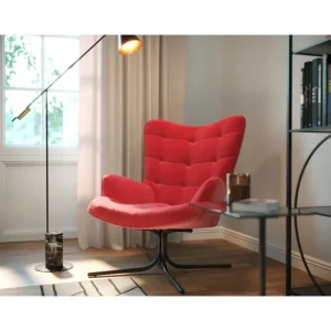 KARE Design Poltrona giratória Oscar Velvet Red Outlet