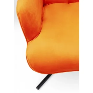KARE Design Poltrona giratória Oscar Velvet Orange Hot