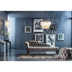 KARE Design Pufe Desire em veludo Cinzento Best