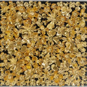 KARE Design Quadro c/ moldura Gold Flower 60x60cm Outlet