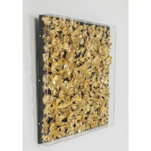 KARE Design Quadro c/ moldura Gold Flower 60x60cm Outlet