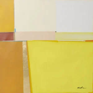 KARE Design Quadro com Moldura Abstract Shapes Amarelo 113x113 cm Clearance