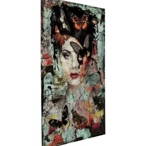 KARE Design Quadro de Vidro Lady Butterfly 100x150cm Hot