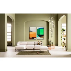 KARE Design Quadro emoldurado Abstract Shapes Green 73x143cm Online