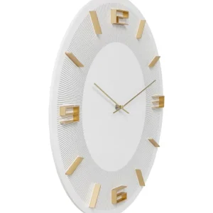 KARE Design Relógio de Parede Leonardo Branco/Dourado New