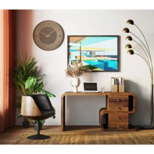 KARE Design Relógio de parede Levi Castanho Ø60cm Discount