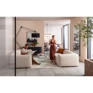 KARE Design Sofá 3 lugares Cubetto Creme 220 cm Fashion