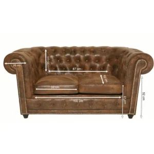 KARE Design Sofá Cambridge 2 lug. Vintage Smart New