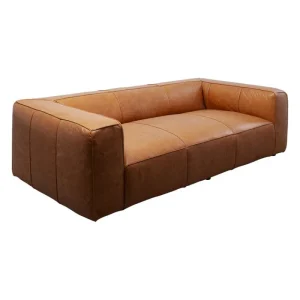 KARE Design Sofá Cubetto Smart Leather Castanho claro 220cm Discount