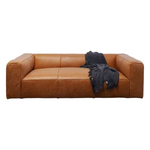 KARE Design Sofá Cubetto Smart Leather Castanho claro 220cm Discount