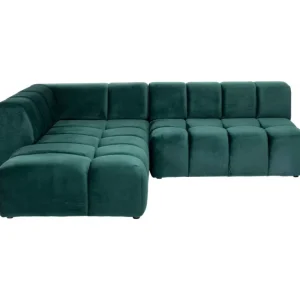 KARE Design Sofá de canto Belami Velvet Dark Green esquerdo 265cm New