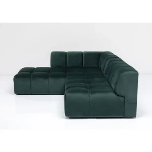 KARE Design Sofá de canto Belami Velvet Dark Green esquerdo 265cm New
