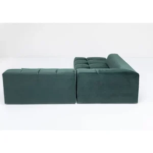 KARE Design Sofá de canto Belami Velvet Dark Green esquerdo 265cm New