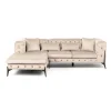 KARE Design Sofá de canto Bellissima Velvet Bege esquerda Clearance