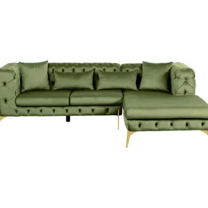 KARE Design Sofá de canto Bellissima Velvet Verde direito Sale