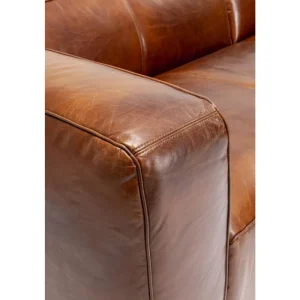 KARE Design Sofá de canto Cubetto de Pele Castanho Hot