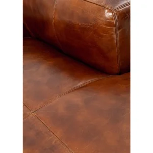 KARE Design Sofá de canto Cubetto de Pele Castanho Hot