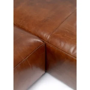 KARE Design Sofá de canto Cubetto de Pele Castanho Hot