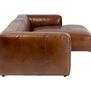 KARE Design Sofá de canto Cubetto de Pele Castanho Hot