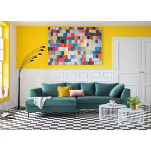 KARE Design Sofá de Canto Gianni c/Chaise Longue à Esq. em veludo Verde Online