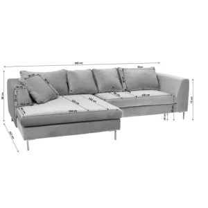 KARE Design Sofá de Canto Gianni c/Chaise Longue à Esq. em veludo Verde Online