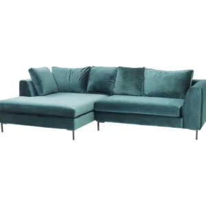KARE Design Sofá de Canto Gianni c/Chaise Longue à Esq. em veludo Verde Online