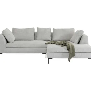 KARE Design Sofá de canto Gianni Cord Grey direito New