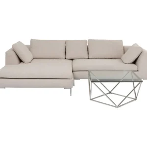 KARE Design Sofá de canto Gianni Creme Links Chrom New