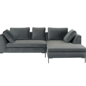 KARE Design Sofá de canto Gianni Small Velvet Grey direito New