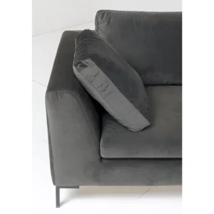 KARE Design Sofá de canto Gianni Small Velvet Grey direito New