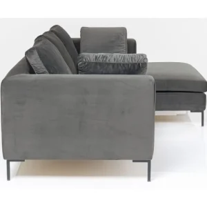 KARE Design Sofá de canto Gianni Small Velvet Grey direito New