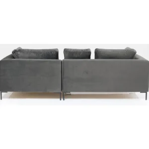 KARE Design Sofá de canto Gianni Small Velvet Grey direito New