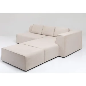 KARE Design Sofá de canto Infinity otomana creme direito Discount