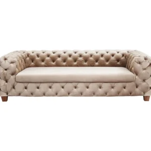 KARE Design Sofá Desire em veludo Cru 3 lug. Discount