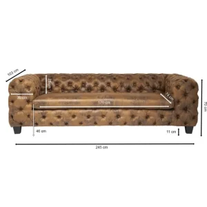 KARE Design Sofá Desire Vintage Eco 3 lug. New