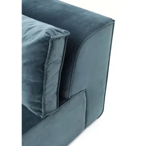 KARE Design Sofá Infinity c/ chaise à Esq, em veludo Azul Discount