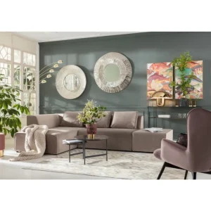 KARE Design Sofá Infinity c/ chaise à Esq. em veludo Taupe Sale