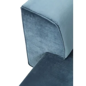 KARE Design Sofá Infinity c/ chaise à Esq, em veludo Azul Discount