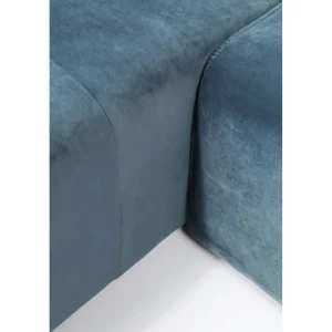KARE Design Sofá Infinity c/ chaise à Esq, em veludo Azul Discount