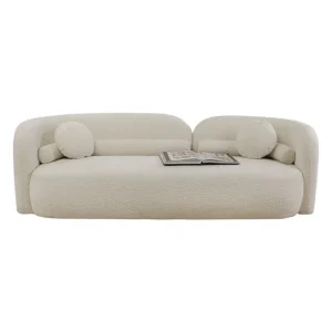 KARE Design Sofá Kelly Boucle de 3 lugares em creme Fashion