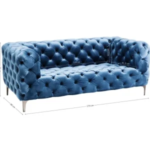 KARE Design Sofá Look 180cm em veludo Azul Sale