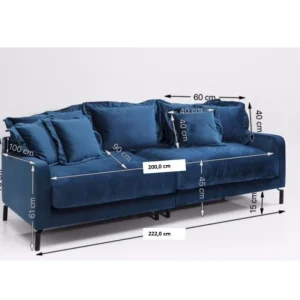 KARE Design Sofá Lullaby 2 lug. Azul Clearance