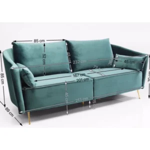 KARE Design Sofá Vegas Forever Azul 3 lug. Fashion